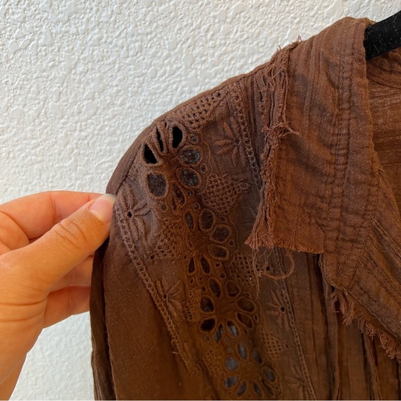 FREE PEOPLE FP ONE Floral Eyelet Embroidered Tunic - Picture 11 of 12